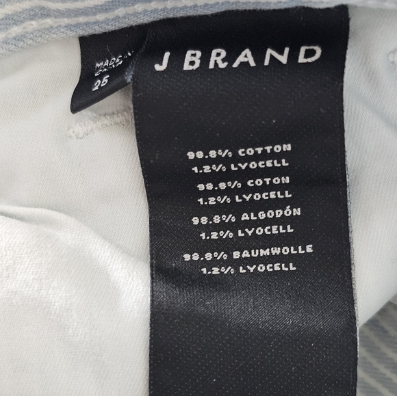 J Brand Capri Skinny Mid Rise Bleached Striped Blue Jeans 25 NWT - Picture 9 of 9